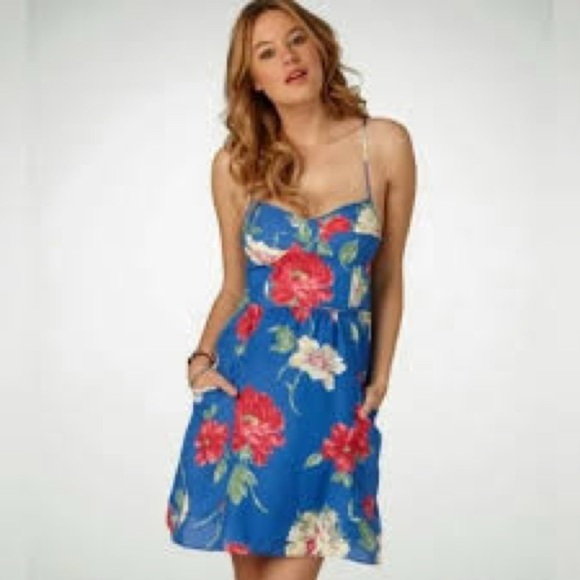 American Eagle Outfitters Blue Floral Mini Dress - Picture 1 of 5